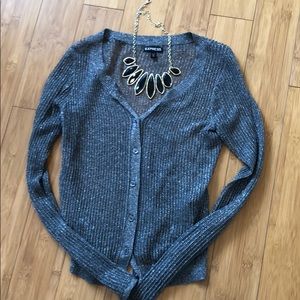 Express silver/gray mesh cardigan🐘🐘